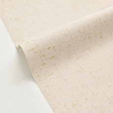 Kép 2/3 - Caselio Szövet hatású bézs vinyl tapéta metál fénnyel Gaze Metal Beige Or 53 cm X 10 m