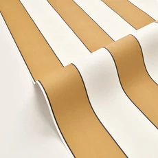 Kép 2/3 - Caselio Elegáns csíkos mustársárga vinyl tapéta fekete széllel Moonlight Golden Lines Moutarde 53 cm X 10 m