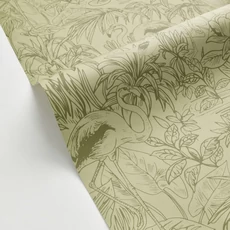 Kép 2/3 - Caselio Flamingó mintás elegáns keki zöld vinyl tapéta Le Cap Vert Kaki 53 cm X 10 m