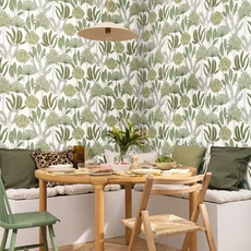 Kép 3/3 - Caselio Trópusi növény mintás zöld vlies tapéta Bali Vert Mousse 53 cm X 10 m