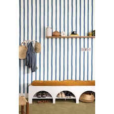 Kép 3/3 - Caselio Csíkos kék vlies tapéta Barito Bleu 53 cm X 10 m