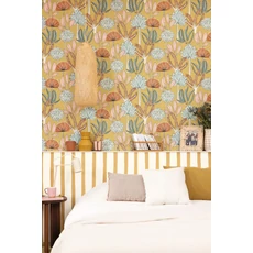 Kép 3/3 - Caselio Csíkos sárga vlies tapéta Barito Curry 53 cm X 10 m