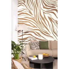 Kép 2/2 - Caselio Zebracsíkos bézs vlies poszter tapéta Zebra Blanc Beige 50 cm X 3 m