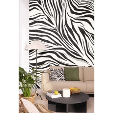 Kép 2/2 - Caselio Zebracsíkos fekete-fehér vlies poszter tapéta Zebra Blanc Noir 200 cm X 2,5 m