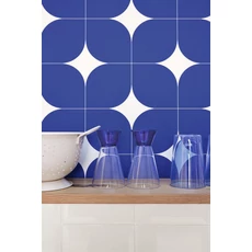 Kép 3/3 - Caselio Retro mintás kék vinyl taolta Detour Bleu Electrique 53 cm X 10 m