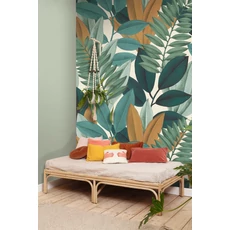 Kép 3/3 - Caselio Lenvászon hatású mandulazöld vinyl tapéta Uni Mat Vert Amande 53 cm X 10 m