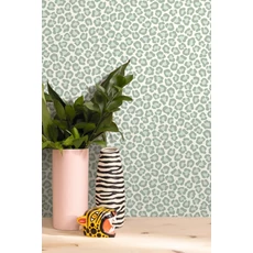 Kép 3/3 - Caselio Leopárd mintás zöld vlies tapéta Sumatra Vert D'Eau 53 cm X 10 m