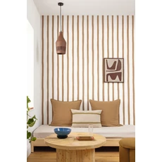 Kép 3/3 - Caselio Csíkos barna vlies tapéta Barito Camel 53 cm X 10 m