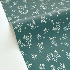 Kép 2/3 - Caselio Romanitkus apró virágos sötétzöld vinyl tapéta Callisto Vert Opaline Curry 53 cm X 10 m