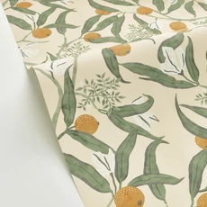 Kép 2/3 - Caselio Gyümölcs mintás zöld-sárga vinyl tapéta konyhába Eurydice Sable Vert 53 cm X 10 m