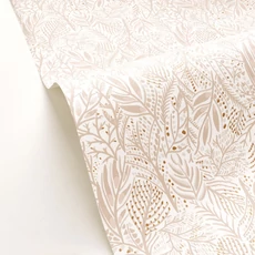 Kép 2/3 - Caselio Apró levél mintás bézs vlies tapéta Jade Beige 53 cm X 10 m