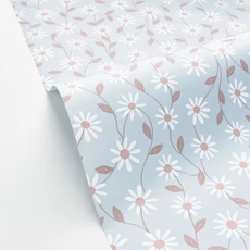 Kép 2/3 - Caselio Romantikus virág mintás világsokék vlies tapéta Anna Caramel Bleu 53 cm X 10 m