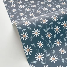 Kép 2/3 - Caselio Romantikus virág mintás kék vlies tapéta Anna Bleu Ciel 53 cm X 10 m