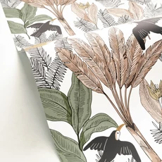 Kép 2/3 - Caselio Trópusi dzsungel mintás keki zöld vlies tapéta Explorer Kaki 53 cm X 10 m