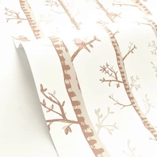 Kép 2/3 - Caselio Erdő mintás barna vlies taptéa madarakkal Escalader Camel 53 cm X 10 m