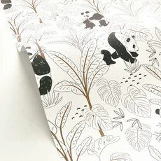 Kép 2/3 - Caselio Pandás fehér vlies tapéta Se Prelasser Blanc 53 cm X 10 m
