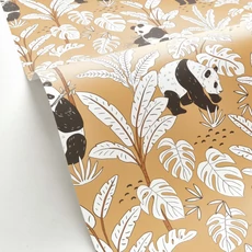 Kép 2/3 - Caselio Pandás sárga vlies tapéta Se Prelasser Curry 53 cm X 10 m