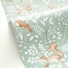 Kép 2/3 - Caselio Erdei állatos zöld vllies tapéta Se Faufiler Menthe 53 cm X 10 m