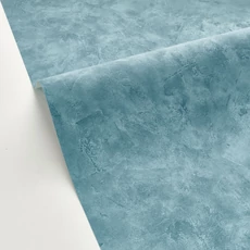 Kép 2/3 - Caselio Elegáns texturált kék vinyl tapéta Patine Uni Bleu Lagon 53 cm X 10 m