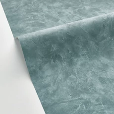 Kép 2/3 - Caselio Elegáns texturált kékes zöld vinyl tapéta Patine Uni Vert D'Eau Fonce 53 cm X 10 m