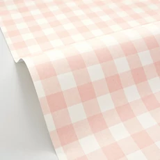 Kép 2/3 - Caselio Kockás rózsaszín vlies tapéta Victoria Rose Layette 53 cm X 10 m