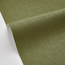 Kép 2/3 - Caselio Lenvászon hatású keki zöld vinyl tapéta Uni Mat Vert Kaki 53 cm X 10 m