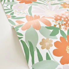 Kép 2/3 - Caselio Százszorszépes zöld-lila vlies tapéta Marguerite Blanc Vert Parme 53 cm X 10 m