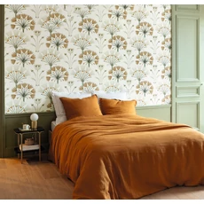 Kép 3/3 - Caselio Virág mintás elegáns zöld-bézs vinyl tapéta Majestic Vert Amande Dore 53 cm X 10 m