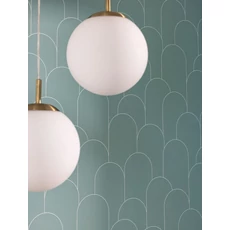 Kép 3/3 - Caselio Elegáns art deco zöld vinyl tapéta Ornament Vert D'Eau Blanc 53 cm X 10 m