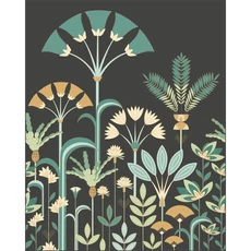 Kép 1/3 - Caselio Art deco stílusú kék-fehér vlies poszter tapéta Luxuriance Vert 50 cm X 3 m