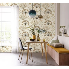 Kép 3/3 - Caselio Virág mintás elegáns bézs vinyl tapéta Majestic Beige Dore 53 cm X 10 m