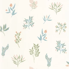 Kép 1/3 - Caselio Fűszernövényes zöld-rózsaszín vinyl tapéta Luck Vieux Rose 53 cm X 10 m