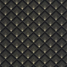 Kép 1/3 - Caselio Art deco glamúr fekete-arany vinyl tapéta Effervescence Noir Dore 53 cm X 10 m