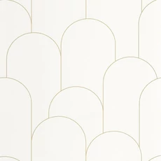 Kép 1/3 - Caselio Elegáns art deco fehér vinyl tapéta Ornament Blanc Dore 53 cm X 10 m