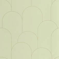 Kép 1/3 - Caselio Elegáns art deco mandulazöld vinyl tapéta Ornament Vert Amande Dore 53 cm X 10 m