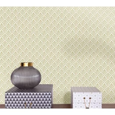 Kép 3/3 - Caselio Palmetta mintás art deco zöld-arany vinyl tapéta Abundance Vert Amande Dore 53 cm X 10 m