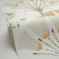 Kép 2/3 - Caselio Virág mintás elegáns zöld-bézs vinyl tapéta Majestic Vert Amande Dore 53 cm X 10 m