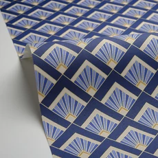 Kép 2/3 - Caselio Art deco glamúr kék-arany vinyl tapéta Effervescence Bleu 53 cm X 10 m