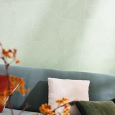 Kép 3/3 - Caselio Modern geometriai mintás halványzöld vinyl tapéta Movement Vert D'Eau Blanc 53 cm X 10 m