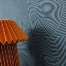 Kép 3/3 - Caselio Modern geometrikus kék vinyl tapéta Circle Bleu 53 cm X 10 m