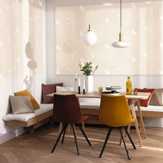 Kép 3/3 - Caselio Modern geometriai mintás bézs vinyl tapéta Movement Beige Or 53 cm X 10 m