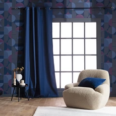 Kép 3/3 - Caselio Geometriai mintás modern kék-lila vinyl tapéta Amplitude Aubergine 53 cm X 10 m