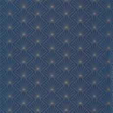 Kép 1/3 - Caselio Geometriai mintás sötétkék-arany vlies tapéta Sunrise Midnight Blue Dore 53 cm X 10 m