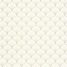 Kép 1/3 - Caselio Pálma mintás art deco fehér-arany vinyl tapéta Edgar Blanc Or 53 cm X 10 m