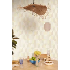 Kép 3/3 - Caselio Geometriai mintás modern bézs vinyl tapéta konyhába Bandol Beige 53 cm X 10 m