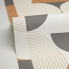 Kép 2/3 - Caselio Geometriai mintás modern barna-fekete vinyl tapéta Amplitude Marron Noir 53 cm X 10 m