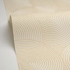 Kép 2/3 - Caselio Modern geometrikus bézs vinyl tapéta Circle Beige 53 cm X 10 m