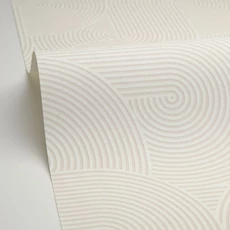 Kép 2/3 - Caselio Modern geometrikus bézs vinyl tapéta Circle Gris Souris 53 cm X 10 m