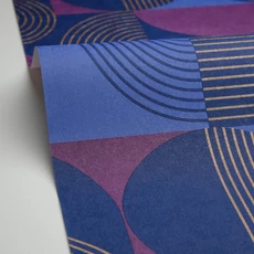 Kép 2/3 - Caselio Geometriai mintás modern kék-lila vinyl tapéta Amplitude Aubergine 53 cm X 10 m