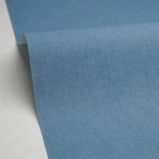 Kép 2/3 - Caselio Lenvászon hatású kék vinyl tapéta Uni Mat Bleu Ouragan 53 cm X 10 m